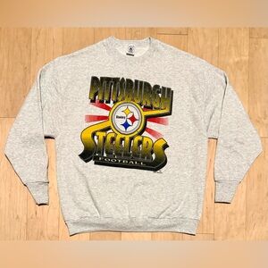 NWOT VTG 1996 Pittsburgh Steelers Crewneck Sweatshirt Gray Unisex Made in USA XL